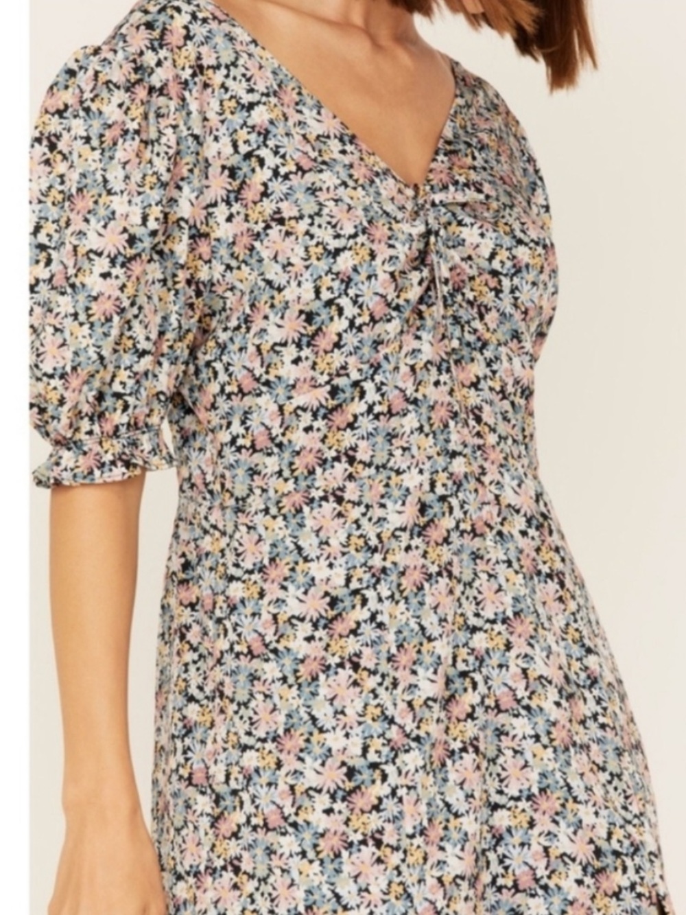 Abercrombie & Fitch floral pastel midi dress with side slit